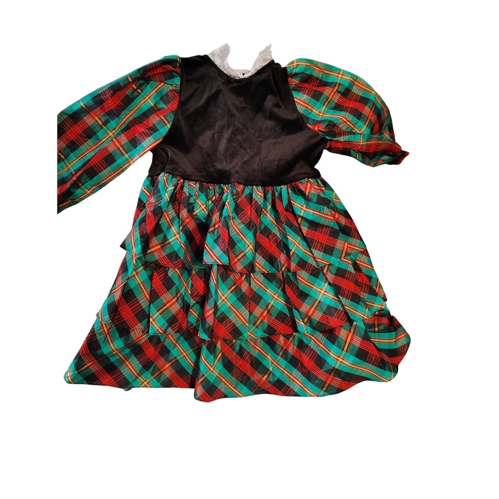 Vtg80s Martha's Too Girls Dress SZ 4 – Holiday Plaid Ruffle Tier Party/Christmas